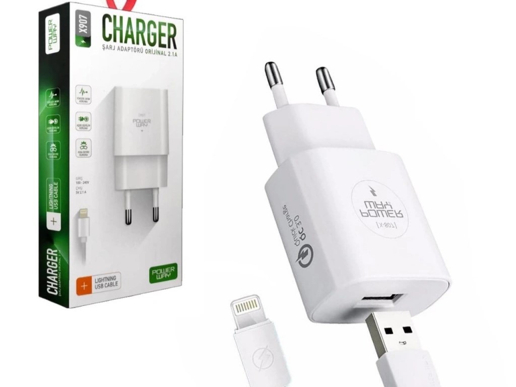 Powerway 2.1A Lightning şarj seti