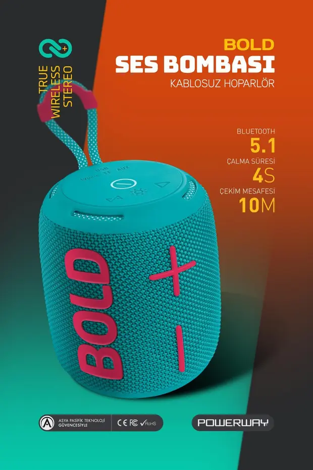 Powerway Bold Box Bluetooth hoparlör ürün fotoğrafı