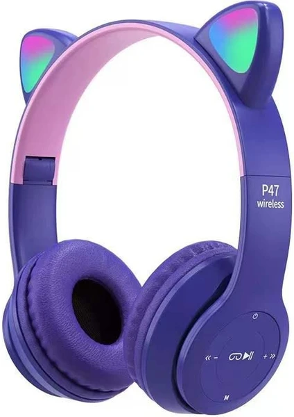 P47M Bluetooth kedi kulaklı kulaklık ürün fotoğrafı
