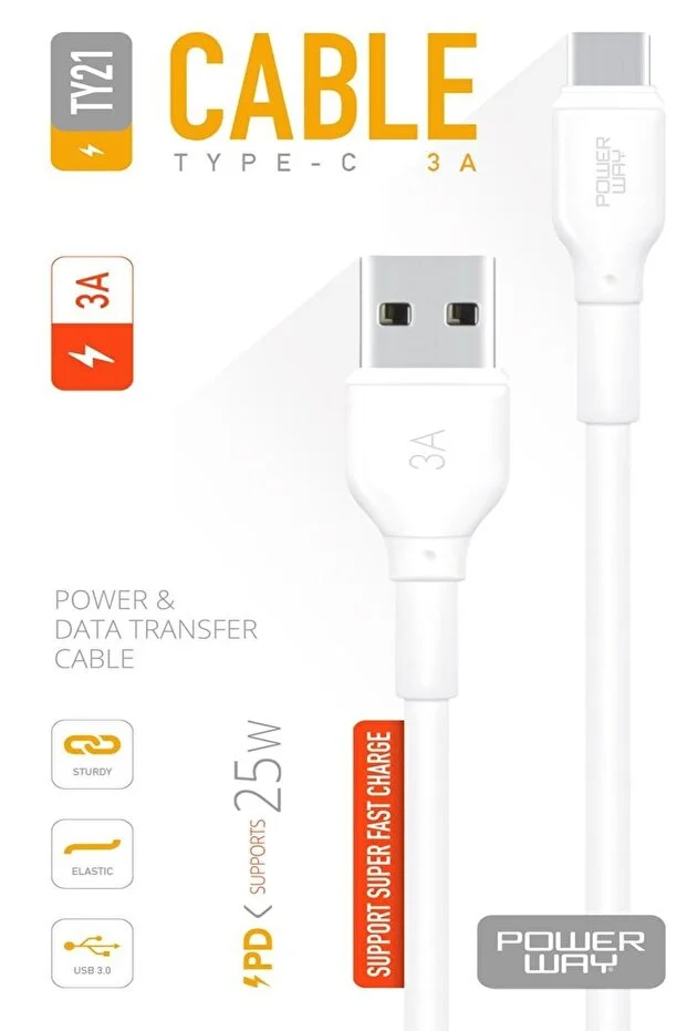 Powerway TY21 3A Type-C kablo